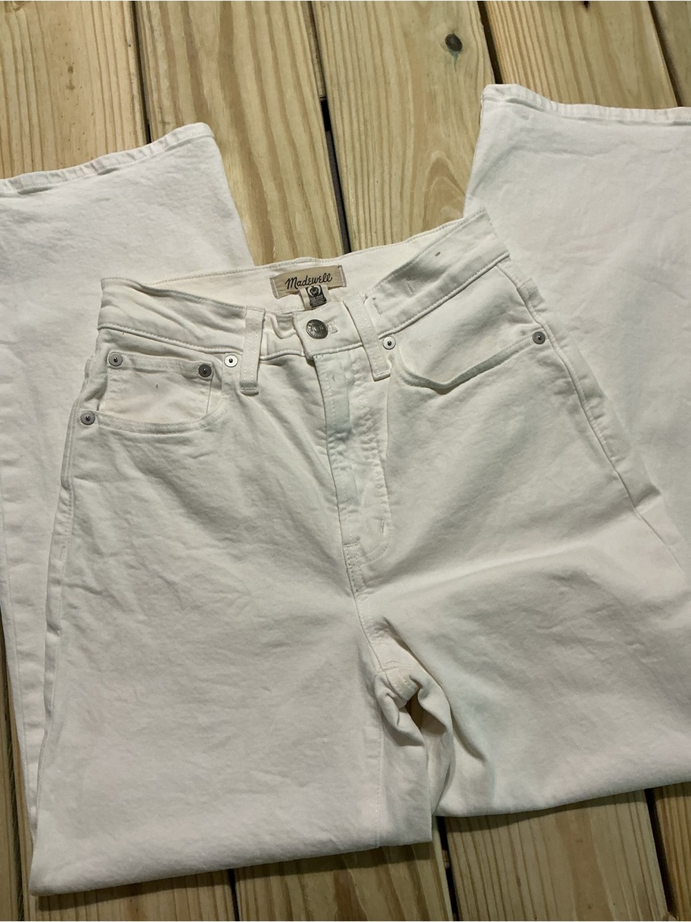 Madewell women’s White the perfect vintage wide leg crop jean